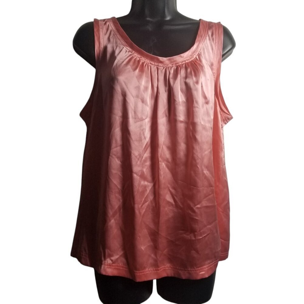 Talbots Women's Career Professional Office Coral Silk Tank Sz 16WP